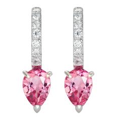 Dubini Theodora Rubellite Tourmaline And Diamonds White Gold Earrings 6