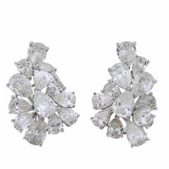 Impressive 12 Carat Diamond Platinum Cocktail Earrings