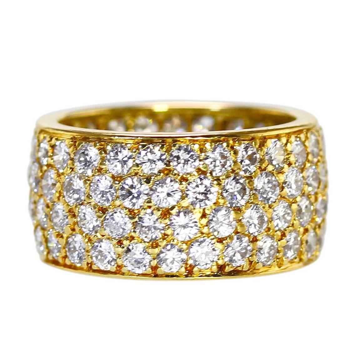1970s Van Cleef & Arpels Diamond and Gold Band Ring