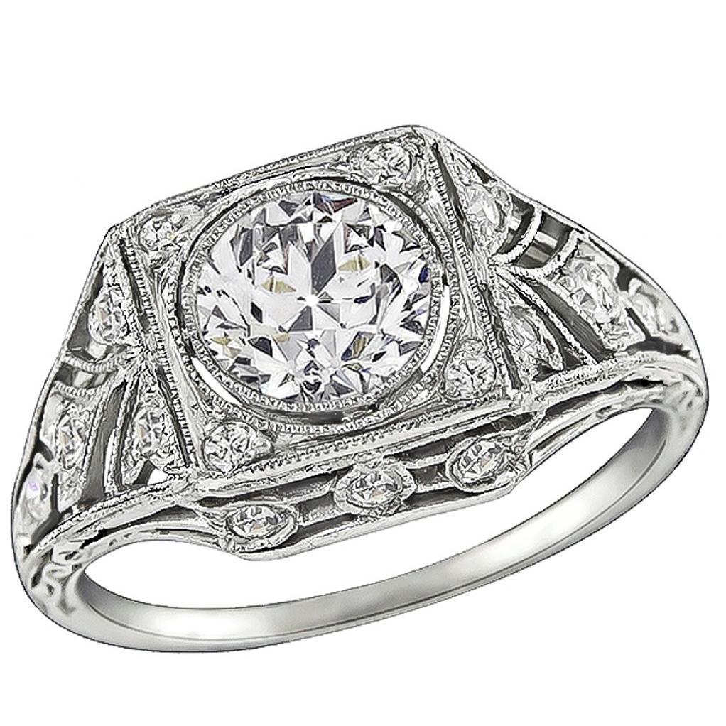 GIA 0.81 Carat Diamond Black Starr & Frost Engagement Ring For Sale
