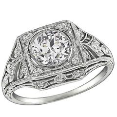 GIA 0,81 Karat Diamant Schwarzer Starr & Frost Verlobungsring mit Diamanten