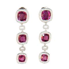 Laura Munder Rubellite Diamond White Gold Earrings 4