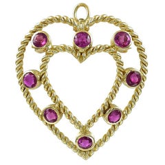 Retro Tiffany & Co. Gold and Ruby Pendant/Pin