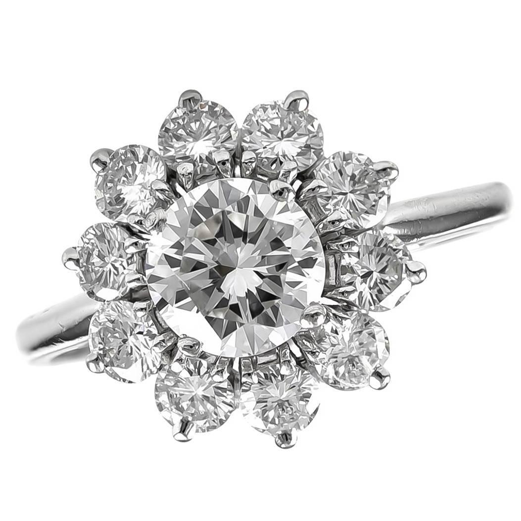 Cartier GIA Certified 1.03 Carat Diamond Platinum Engagement Ring