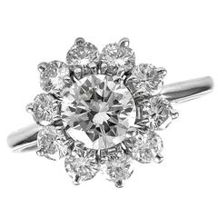 Vintage Cartier GIA Certified 1.03 Carat Diamond Platinum Engagement Ring
