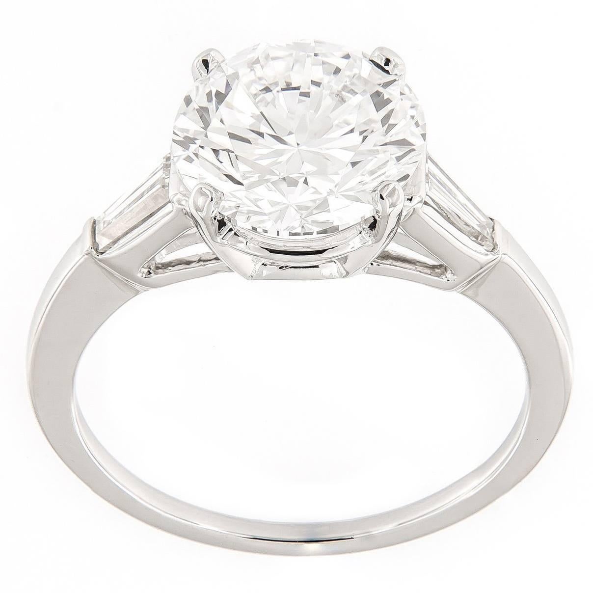 Campanelli & Pear 3.02 Carat GIA Certified Diamond Platinum Ring