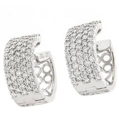 Diamond Gold Wide Hoop Earring 12