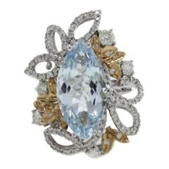 Luise Diamonds Aquamarine Cocktail Ring 10