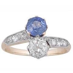1905s Sapphire Diamond Gold Platinum 12