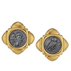1980s Bulgari Gold Earrings With 3rd Century BC Roman Coins 12