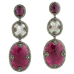 Red Stone Diamond Earring 12