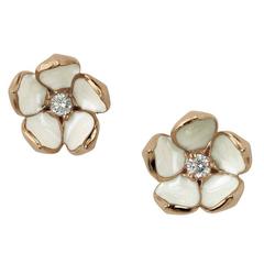 Silver Rose Gold Vermeil Cherry Blossom Stud Earrings