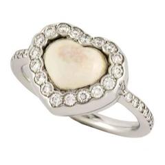 Dior Opal and Diamond Heart Ring 