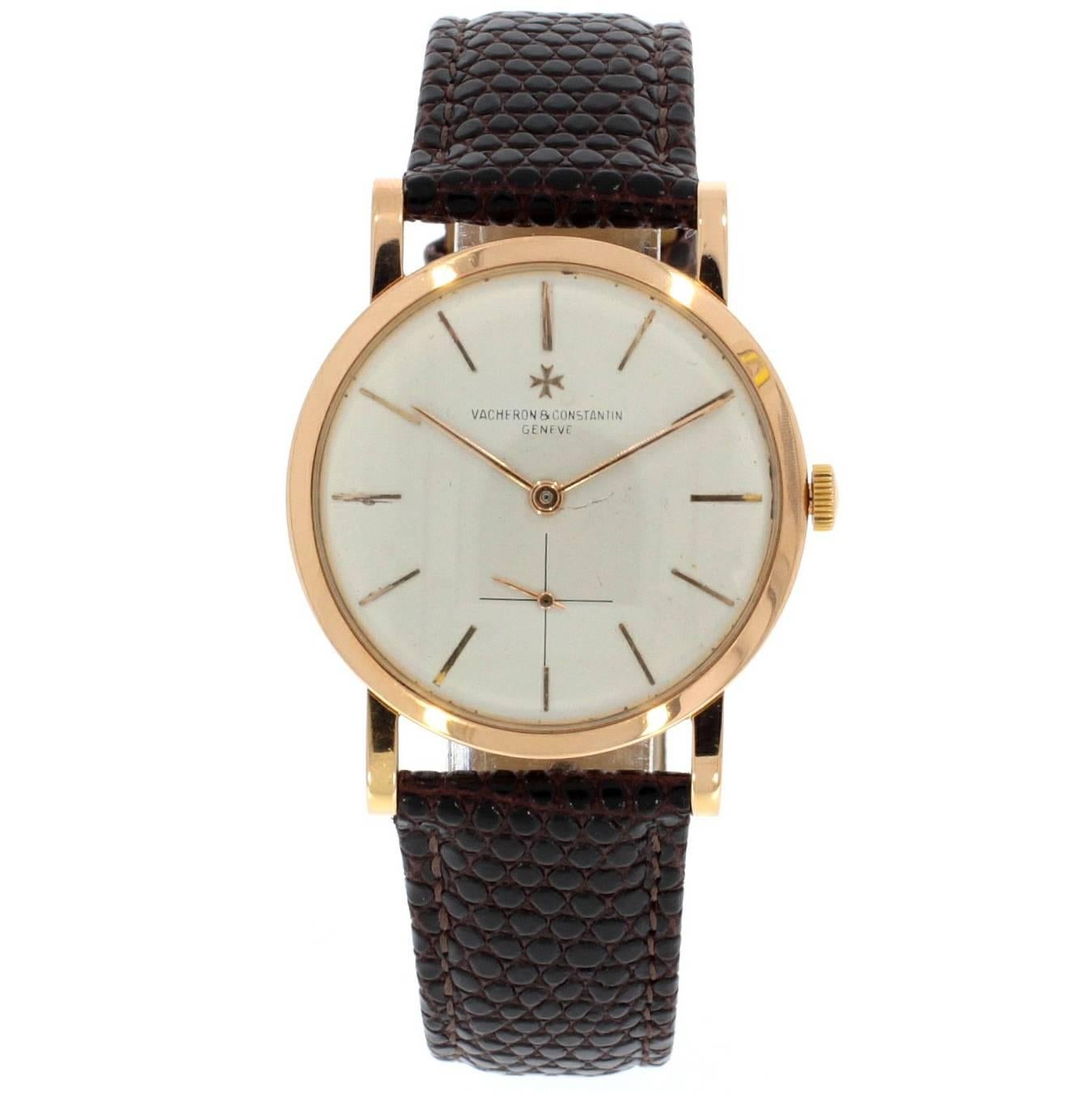 Vacheron Constantin Pink Gold Geneve Classic Manual Wind Wristwatch Ref 4667 For Sale
