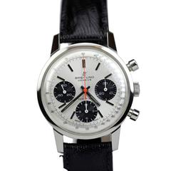 Vintage Breitling Stainless Steel Top Time Panda Dial Manual Wind Wristwatch