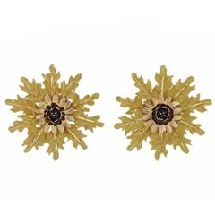 Buccellati Gold Large Flower Earrings