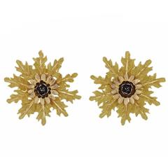 Buccellati Gold Large Flower Earrings