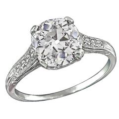 GIA Certified 1.81 Carat Old Mine Brilliant Diamond Ring
