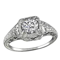 Vintage GIA Certified 0.93 Carat Diamond Engagement Ring 4