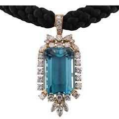 36.00 Carat Aquamarine Diamond Enhancer Pendant 6