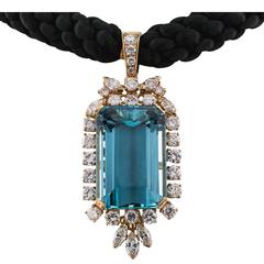 36.00 Carat Aquamarine Diamond Enhancer Pendant