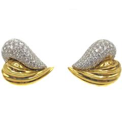 Chic Diamond Two-Color Gold Ear Clips 4