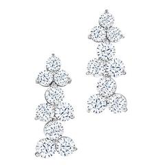 Diamond Platinum Dangle Earrings 2