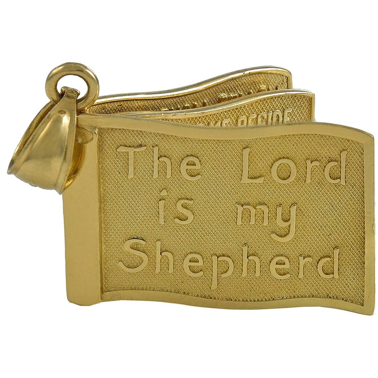 The Lord is my Shepherd Gold Charm