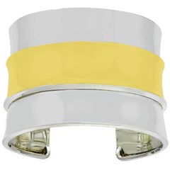 Brazalete escultural Cartier de plata de ley y oro