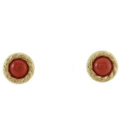 Luise Coral Gold Clip-On Earrings