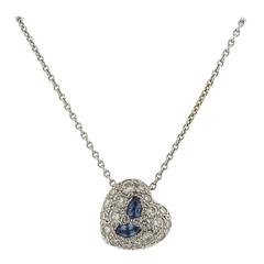 Pomellato Tabou Gold Diamond Iolite Heart Pendant Necklace 11