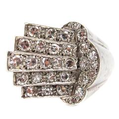 Retro Diamond Platinum Ring 3