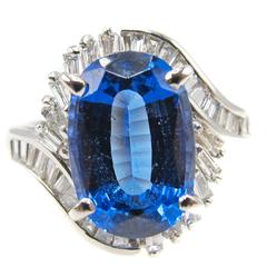 4.02 Carat Tanzanite Diamond Platinum Ring
