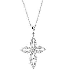 Stephen Webster Thorn Pave Diamond Cross Necklace in Gold