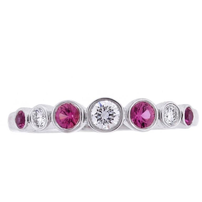 Tiffany & Co. Pink Sapphire and Diamond Embrace Band Ring by Tiffany & Co.