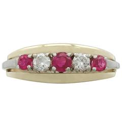 190s Ruby and Diamond Yellow Gold Ring 10