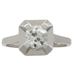 Diamond and Platinum Solitaire Ring 5