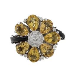 Luise Diamonds Topaz Onyx Gold Ring 2