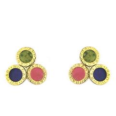Bulgari Triangular Earrings in Coral, Agate and Amethyst 11