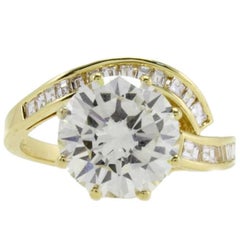 Luise Diamond GIA Certified 3.89 Karat  Yellow Gold Ring