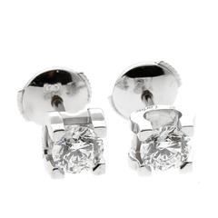 Cartier GIA Certified 1.20 Carat Diamond Stud Earrings