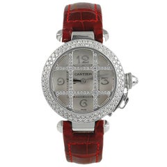 Cartier Ladies White Gold Diamond Pasha Automatic Wristwatch