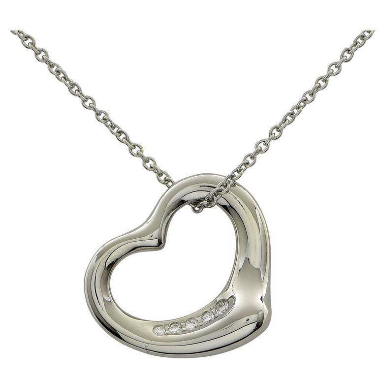 Tiffany and Co. Elsa Peretti Open Heart Necklace at 1stDibs