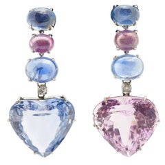 Bulgari Kunzite Sapphires Ear Pendants