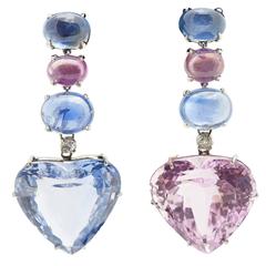 Bulgari Kunzite Sapphires Ear Pendants 2