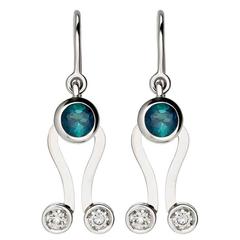 Nathalie Jean Diamond Tourmaline Gold Articulated Earrings 9