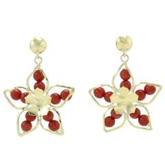 Luise Coral Gold Dangle Earrings 10