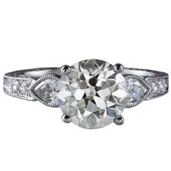 GIA Certified Diamond Gold Engagement Ring 7