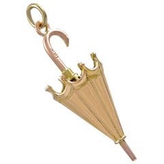 Vintage Gold Umbrella Charm