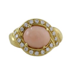 Pink Coral Diamond Yellow Gold